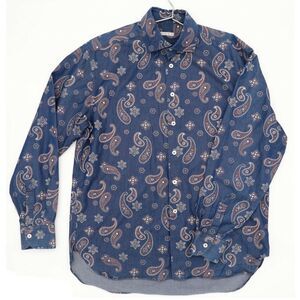 Roda Paisley Print Long Sleeve Mens Shirt‎ Classic Dress Shirt XL